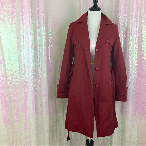 NWT Ellen Tracy Rain Coat - XS - Dark Red! - Picture 2 of 8